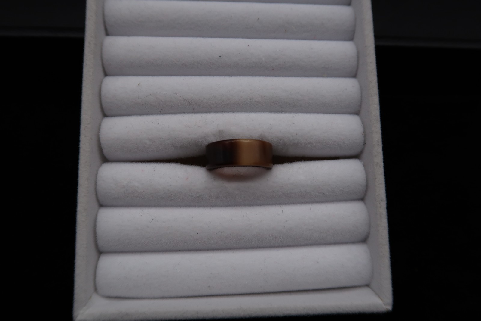Vtg Brown & Cream Tortoise Shell Ring Lucite Plastic Resin Size 6