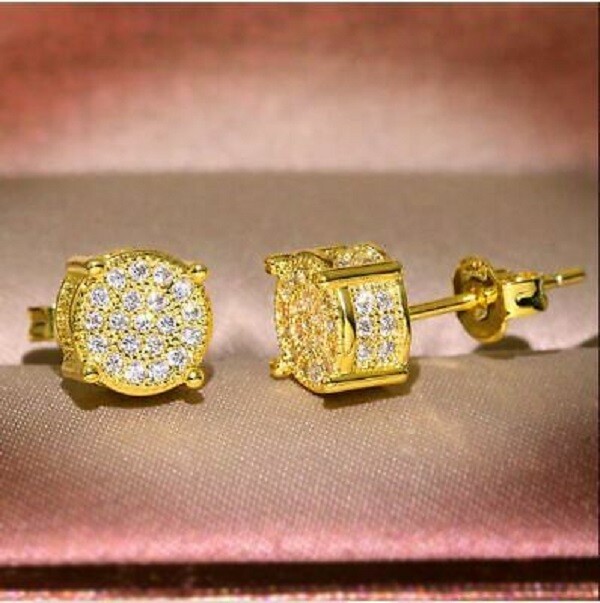 1.70Ct Lab Created Diamond Cluster Earrings Solid 14K Yellow Gold Finish