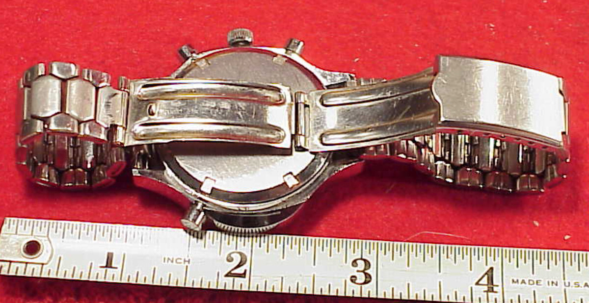 VINTAGE 45MM ILONA CHRONOGRAPH WRISTWATCH 1975 2 SWEEP HANDS MIN HOUR REGISTERS