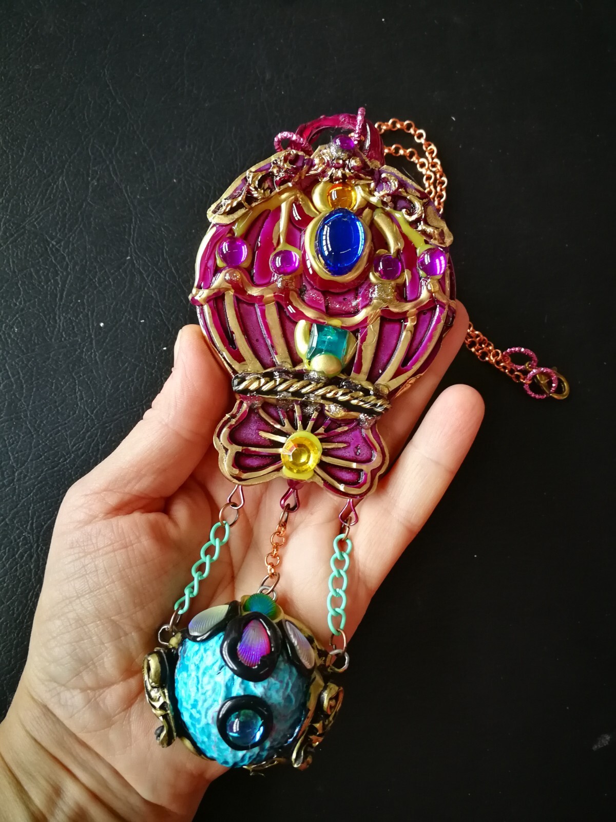 Jewelry Necklace Pendant Luxury Art Deco Nouveau Charm Jewellery Hot Air Balloon