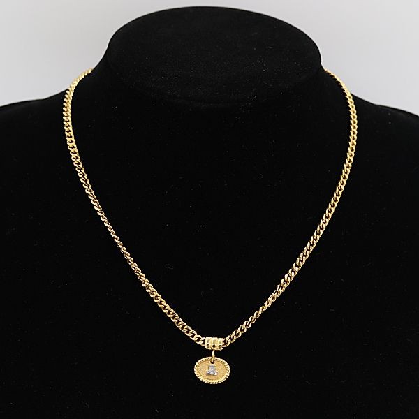 LANVIN Gold Necklace with Box Good Condition Accessory Jewelry
