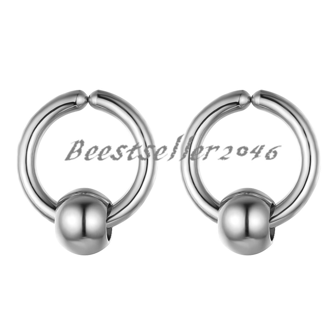 2-6pcs Men Women Boys Girls Stainless Steel Hoop Clip-on Non-pierced Earrings