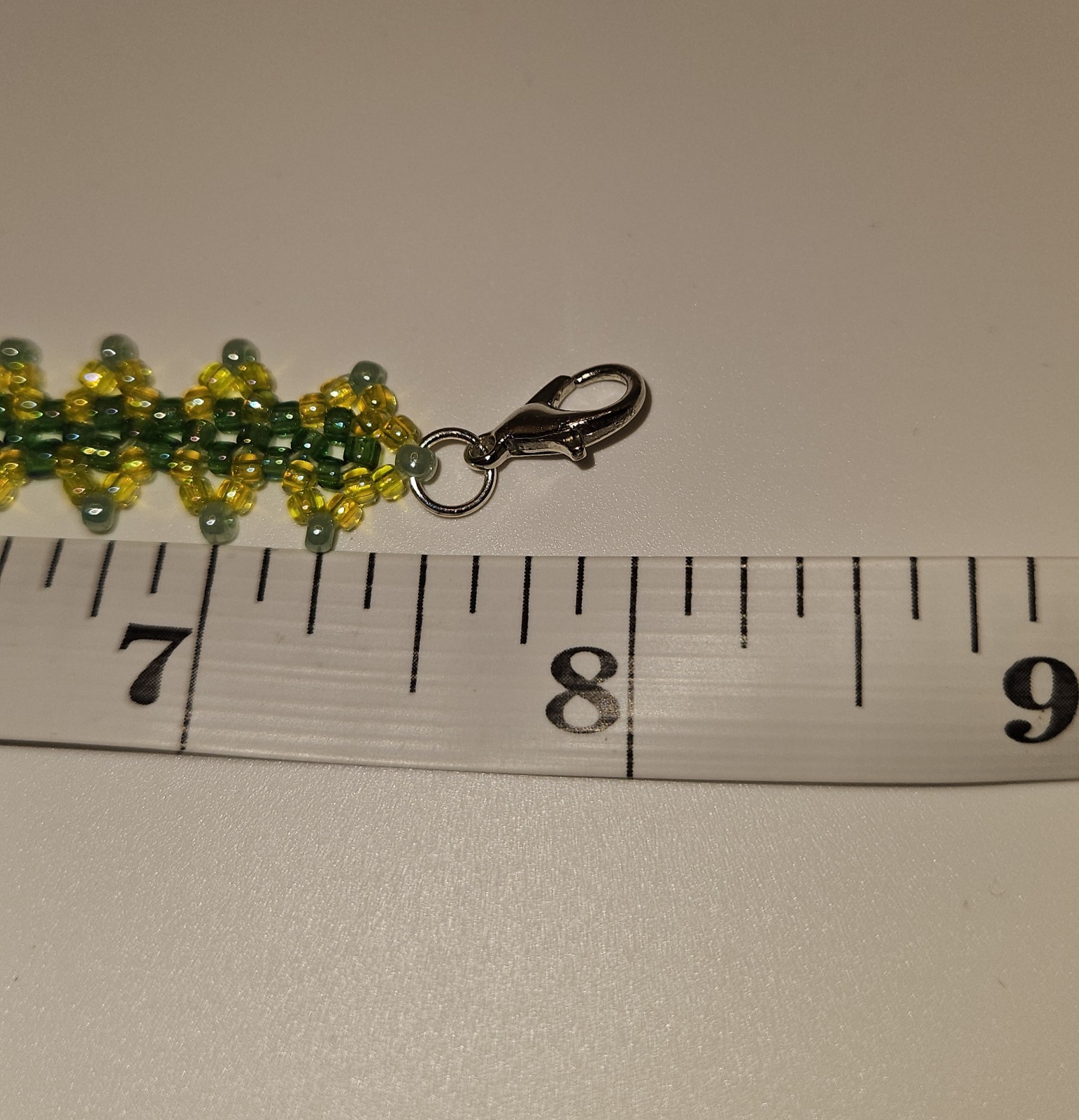 Handmade Artisan Green Seed Bead Bracelet