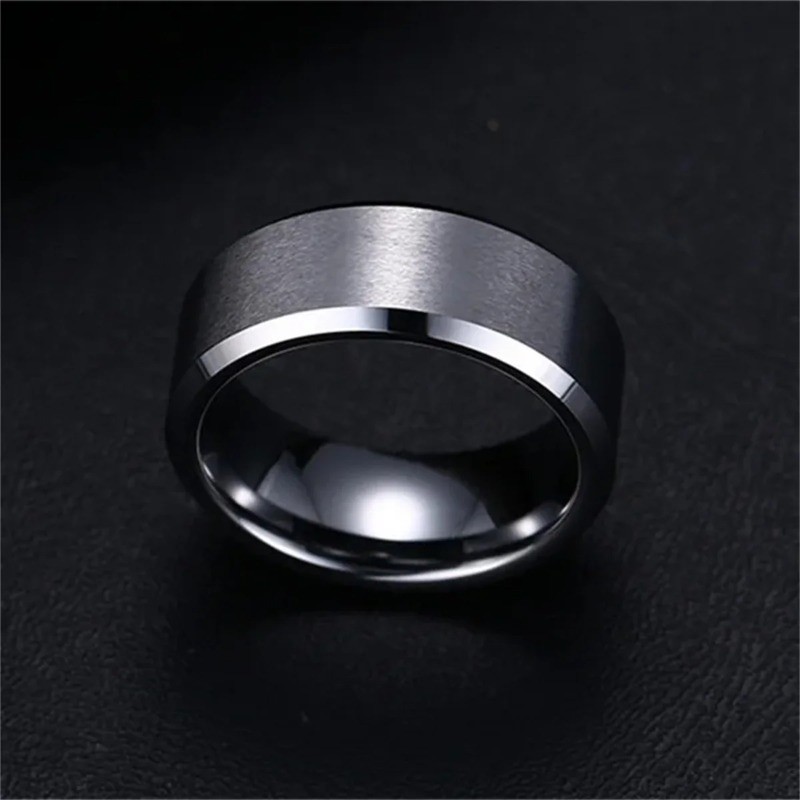 Titanium Stainless Steel 8mm Brushed Finish Men Women Wedding Band Comfort Ring