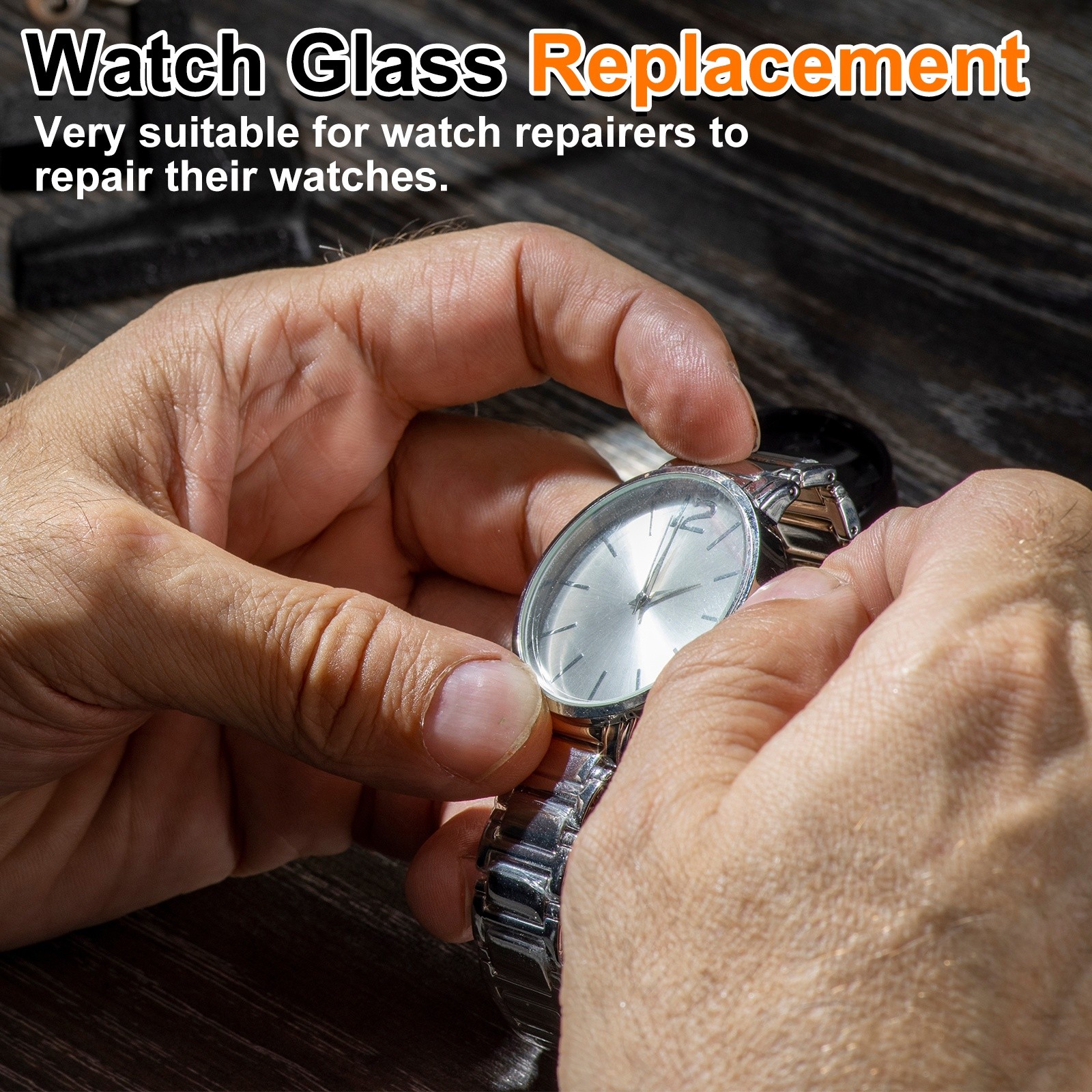 Watch Crystal Glass Lens 36.5mm Dia 2mm Thick Flat Round Sapphire Replacement