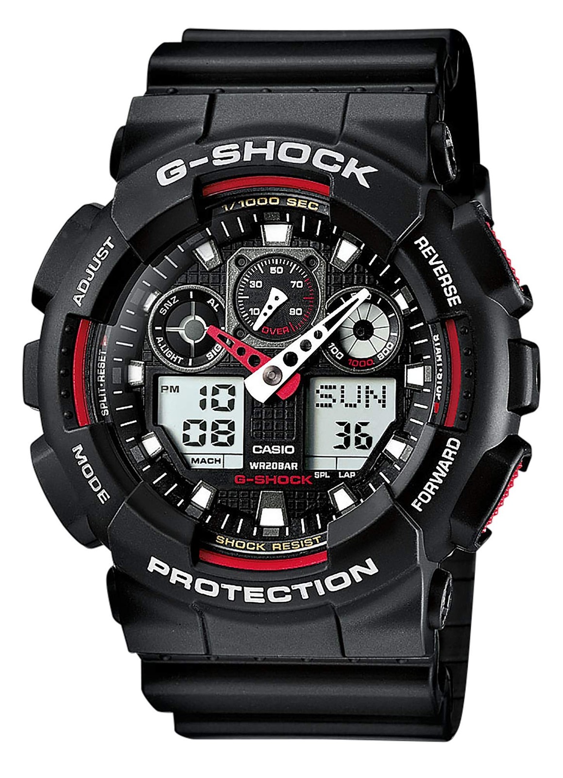 Casio G-Shock Men’s Watch in Resin with Anti Slip Over Sized Buttons – Water