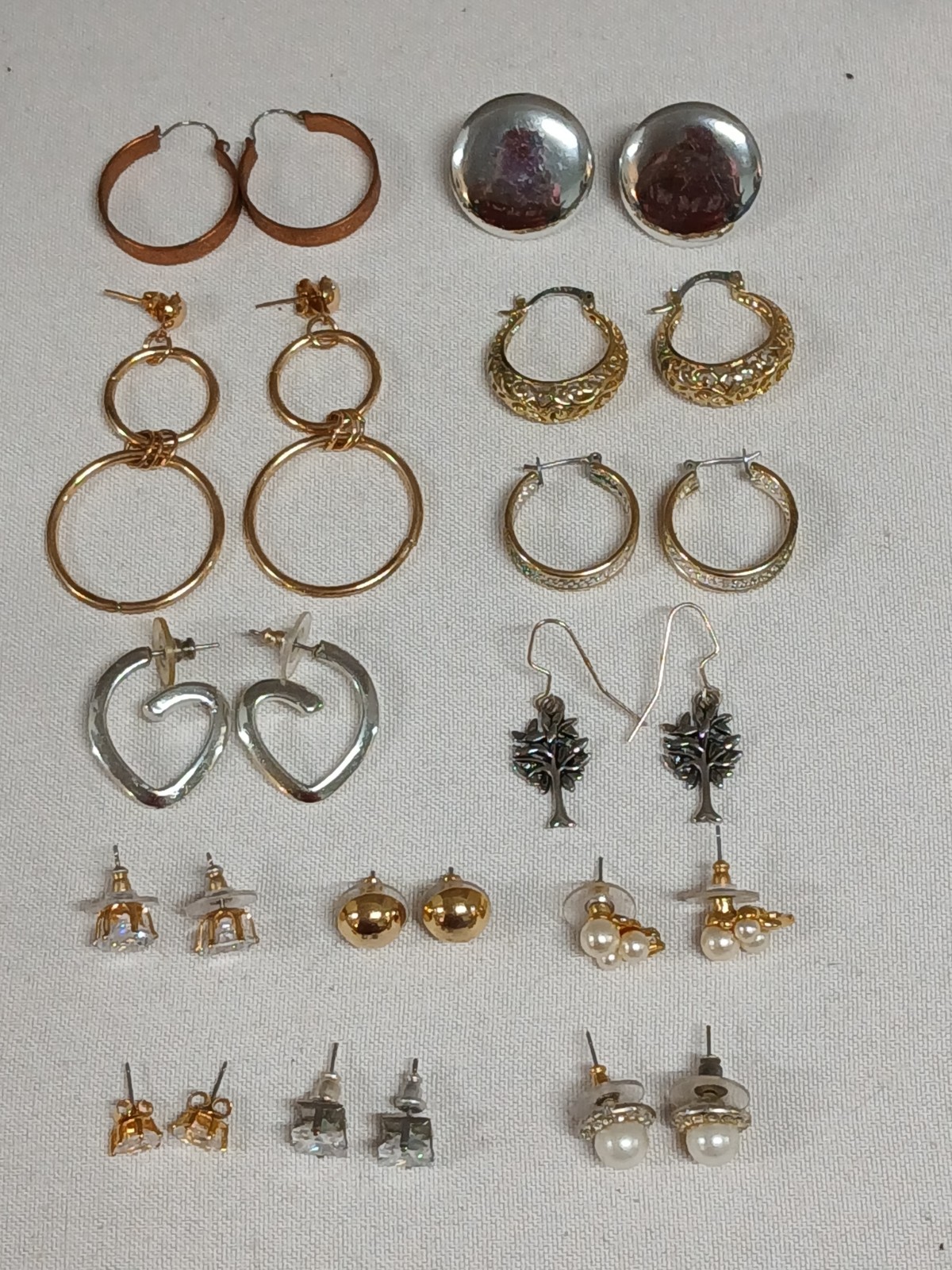 Costume Jewelry Lot 13 Pair PIERCED EARRINGS (#508)