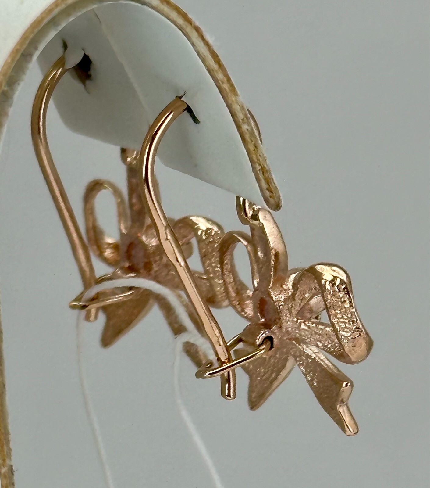 USSR Vintage Original Alexandrite (lab. made) Rose Gold Earrings 583 14K 4.02 g