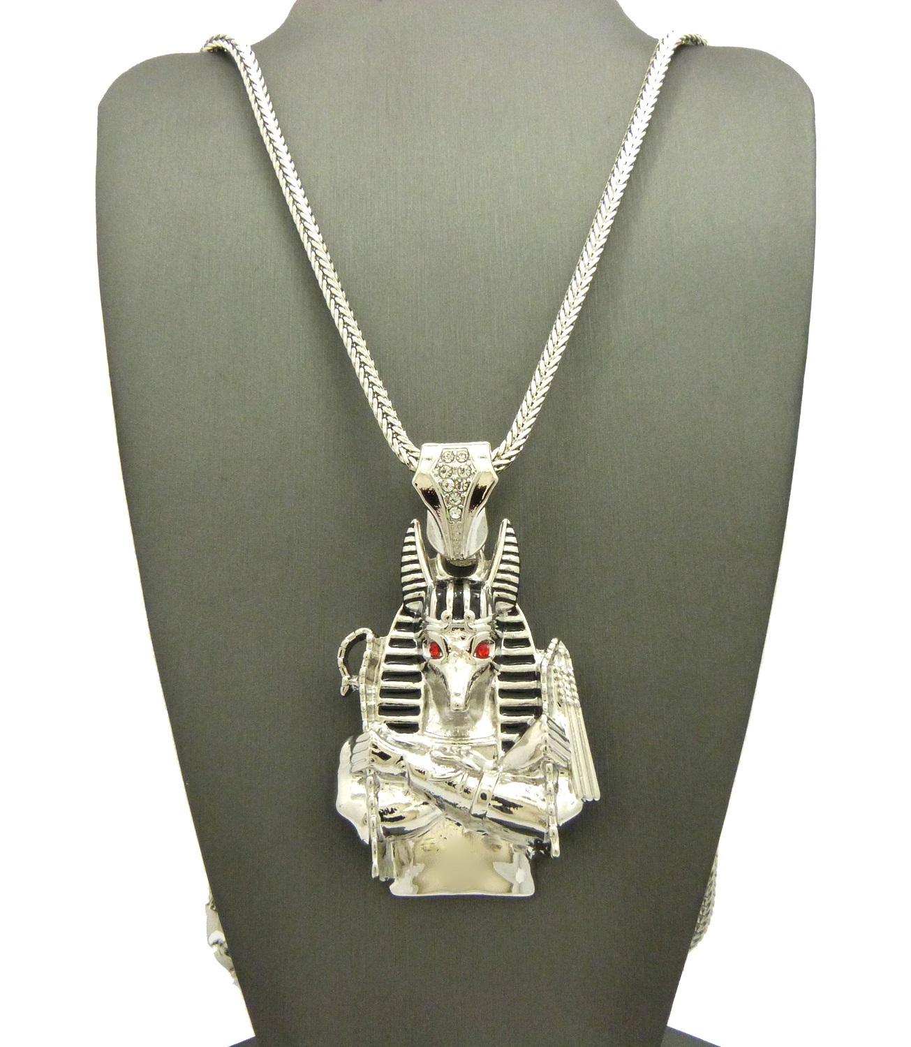 NEW EGYPTIAN ANUBIS PENDANT & 30″ BOX/FRANCO CHAIN HIP HOP NECKLACE – XZP40R