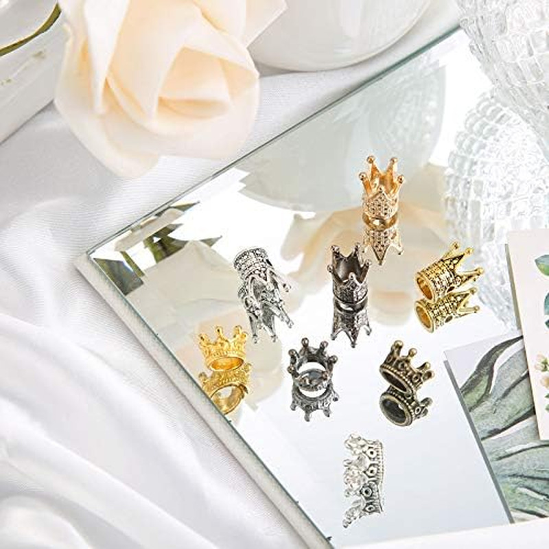 120 Pieces King Crown Charm for Jewelry Bracelet Making Colored Gold Silver Crow