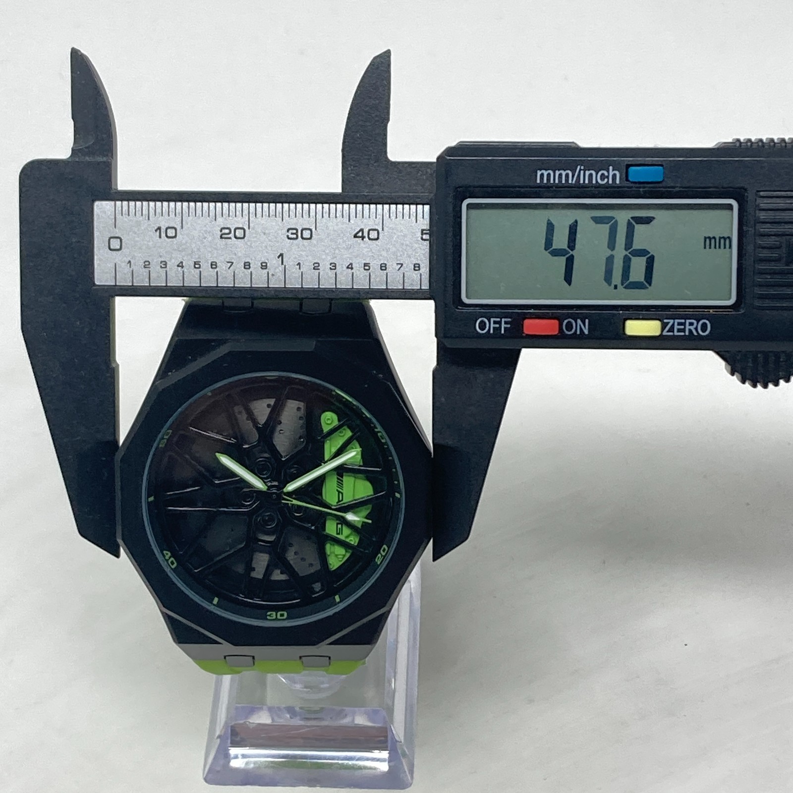 HMN Mercedes Petronas G55 Watch Men 48mm Black Green Spinning New Battery 8.75″