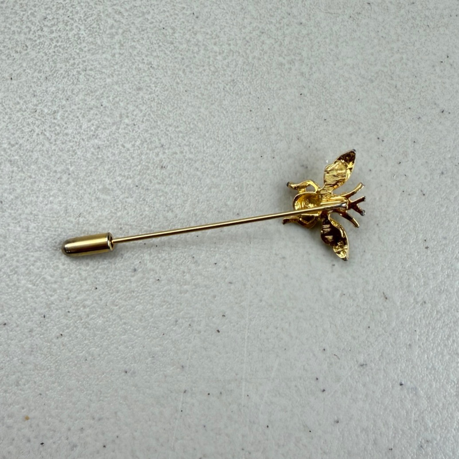Vintage Bumble Bee Stick Pin 1990s Gold Tone Lapel Tie Scarf Multi-Use Queen Bee