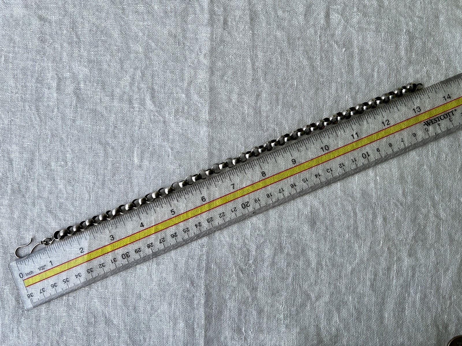 Antique Swedish Sterling Silver Belcher Watch Chain Shepherd Hook 13.5″