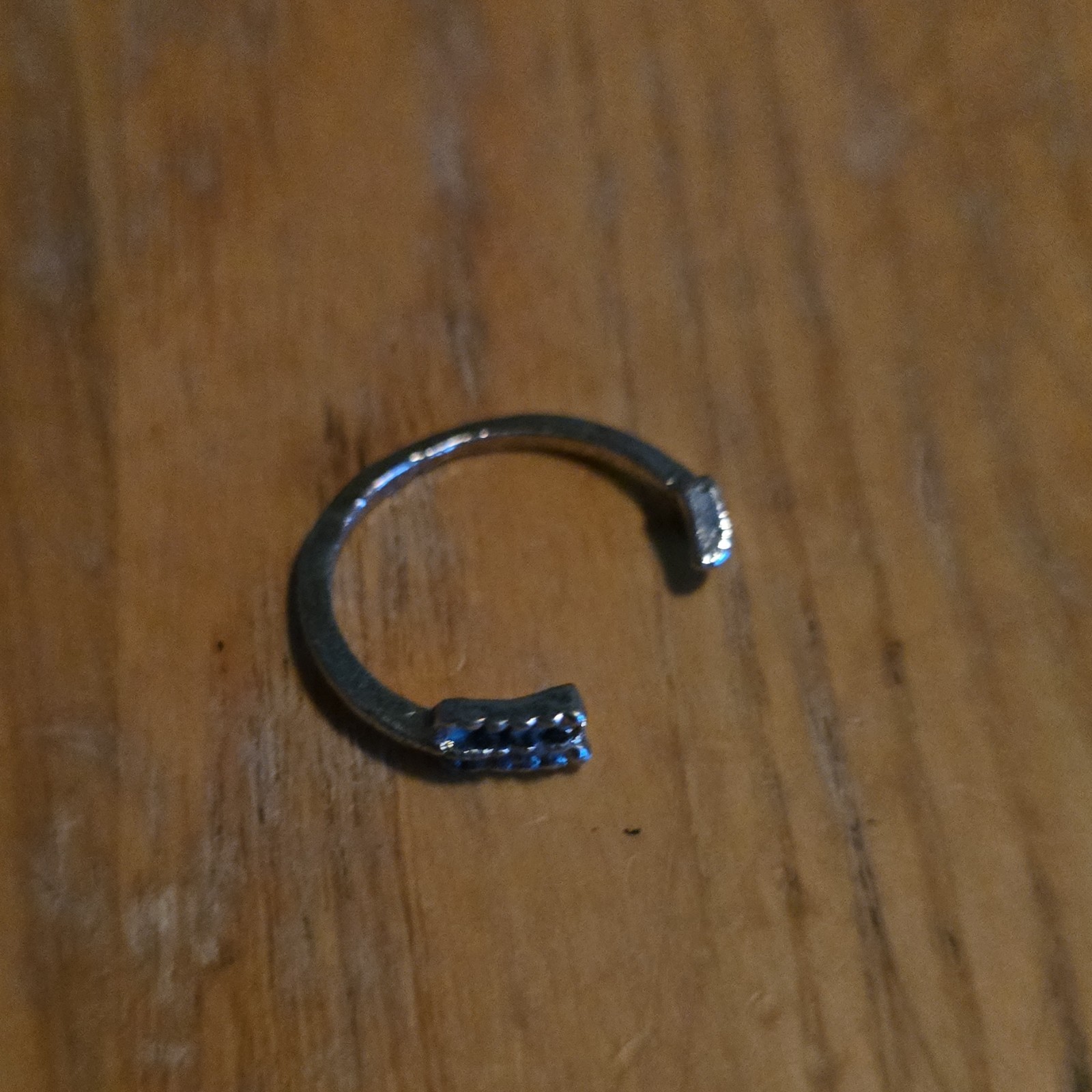 Silver Tone Adjustable Open Wrap Metal Band Ring Size 6 No Stone