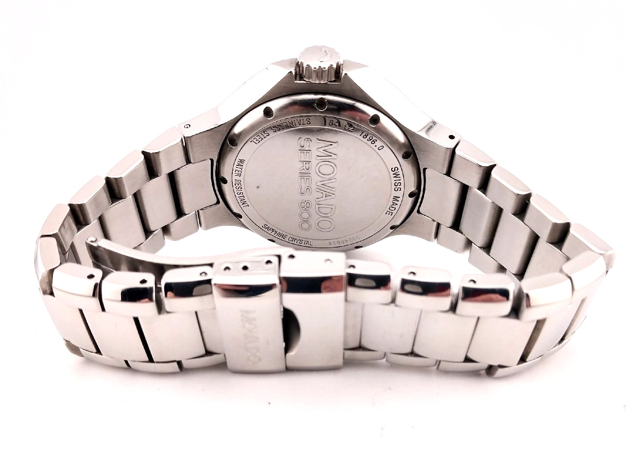Movado Men’s Series 800 SS W/Black Dial; Model #84.C2.1896 ~ Excellent