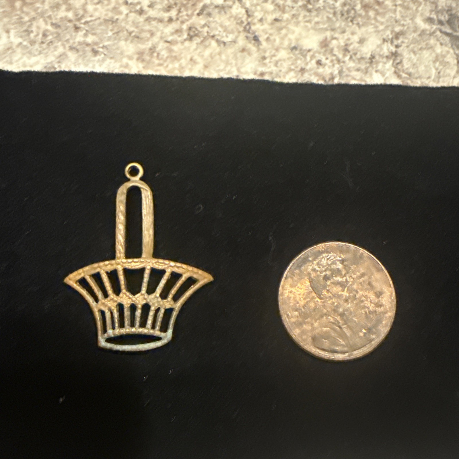 vintage brass Stampings jewelry findings Little Baskets