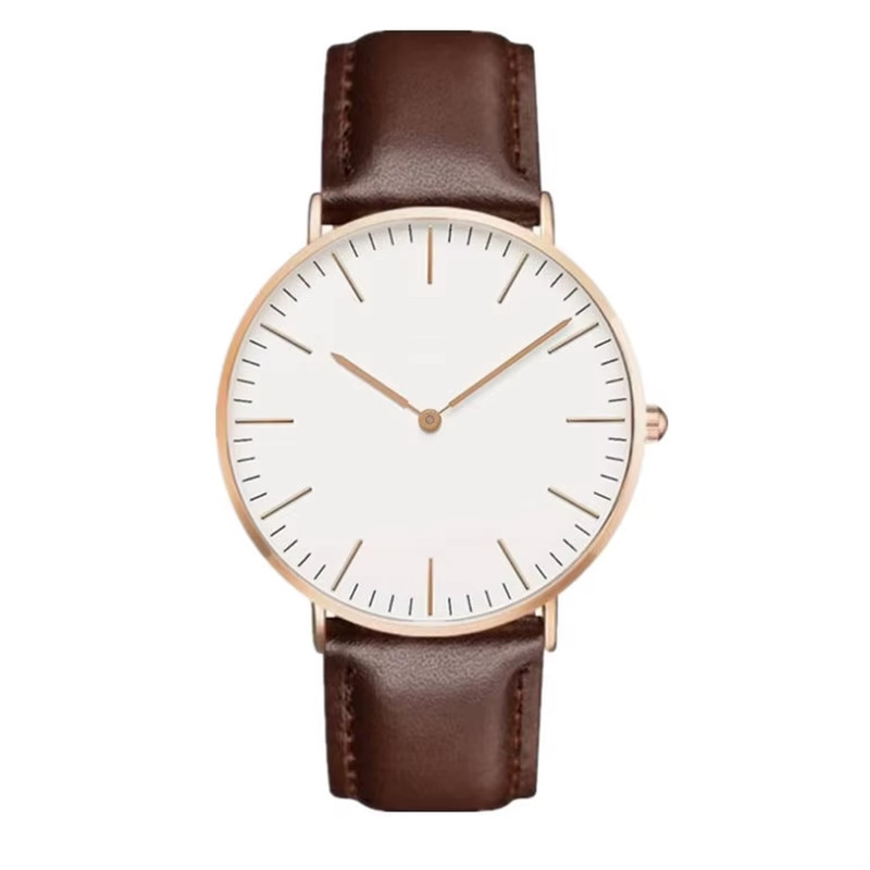 Luxury Women’s Watch Rose Gold Shell Dial Leather Strap Fashion Gift