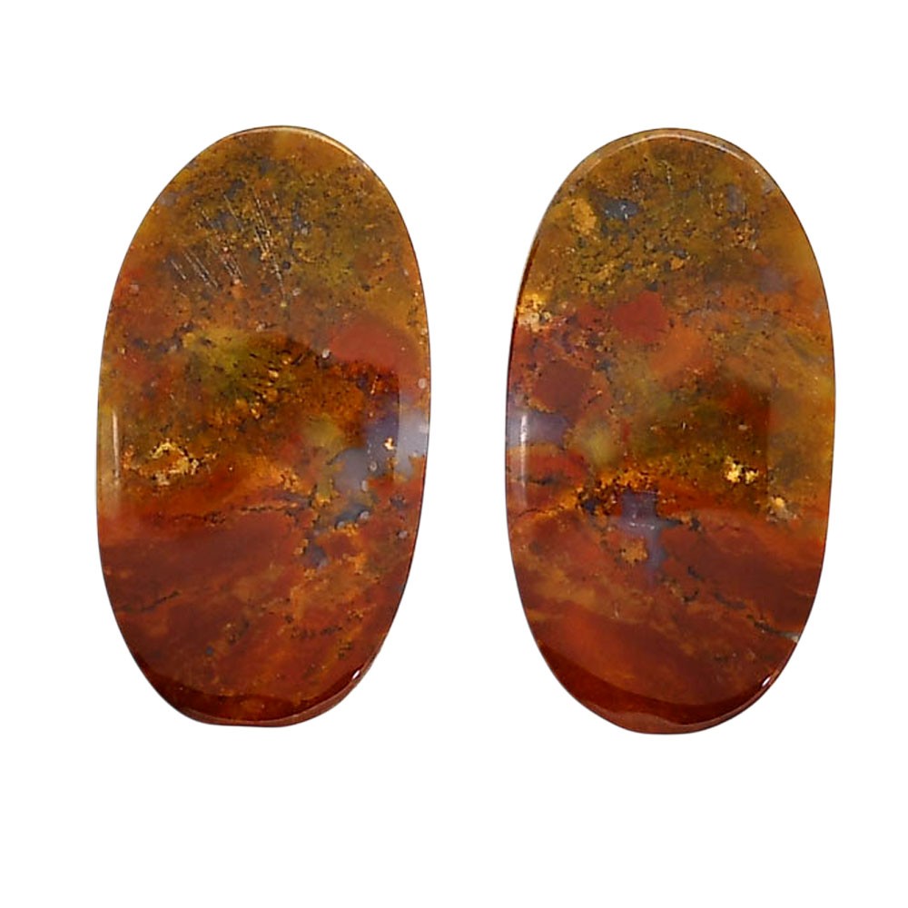 Natural Rare Cady Mountain Agate Pair 14×25.2×4.3 mm Oval Gemstone LS71-04332