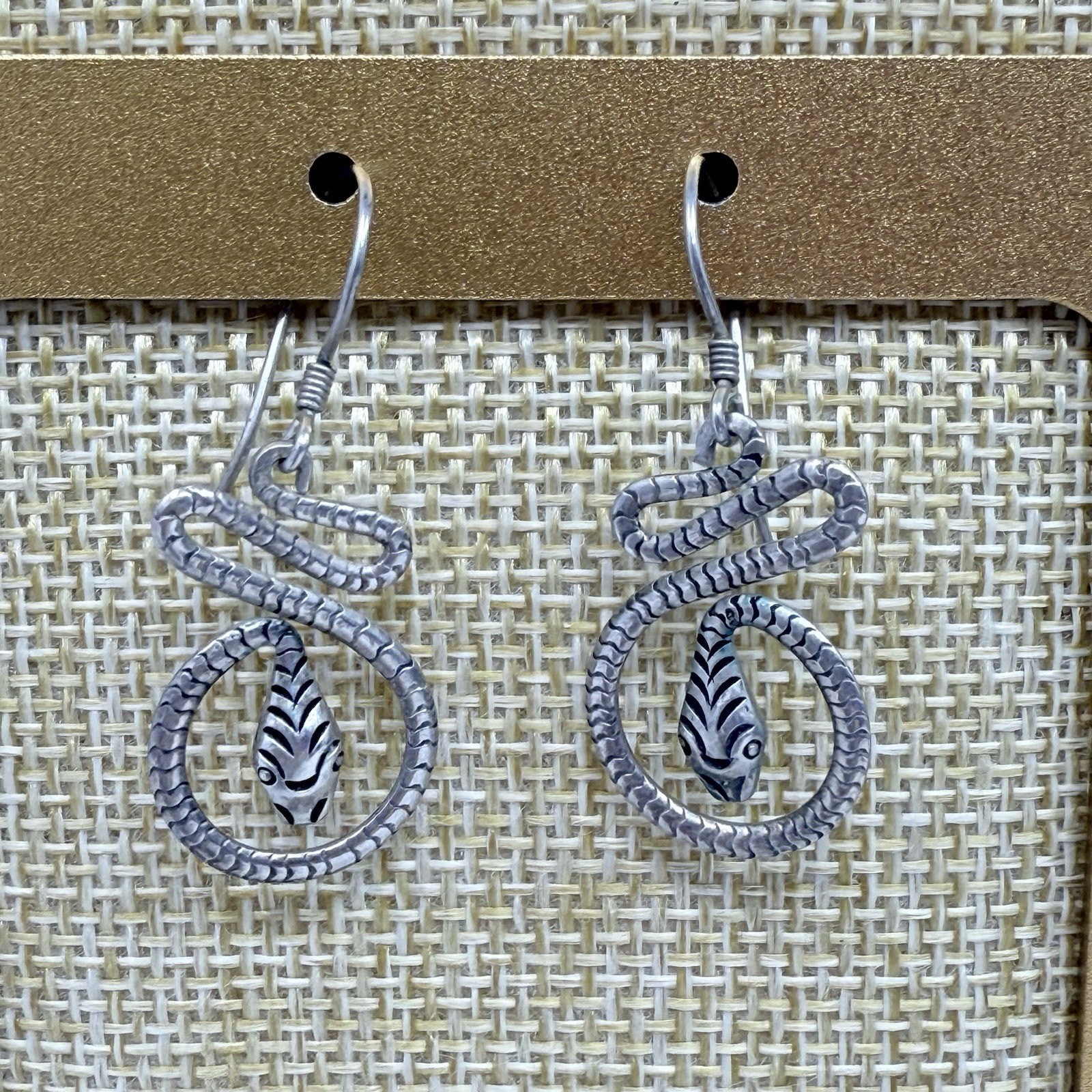 Vintage 925 Sterling Snake Serpent Gothic Dangle Earrings 3.2 grams