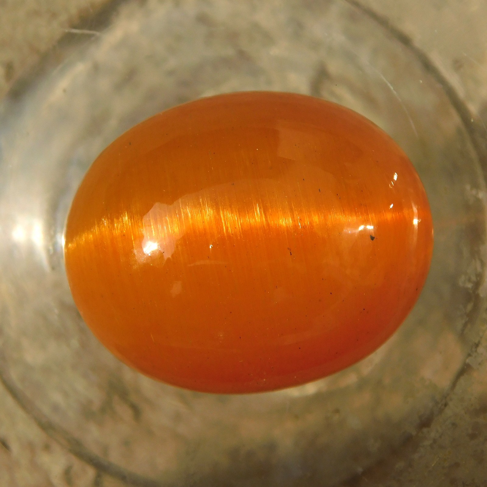 128.50 Cts Natural Orange Cats Eye Chrysoberyl Certified Sri Lankan Gemstone