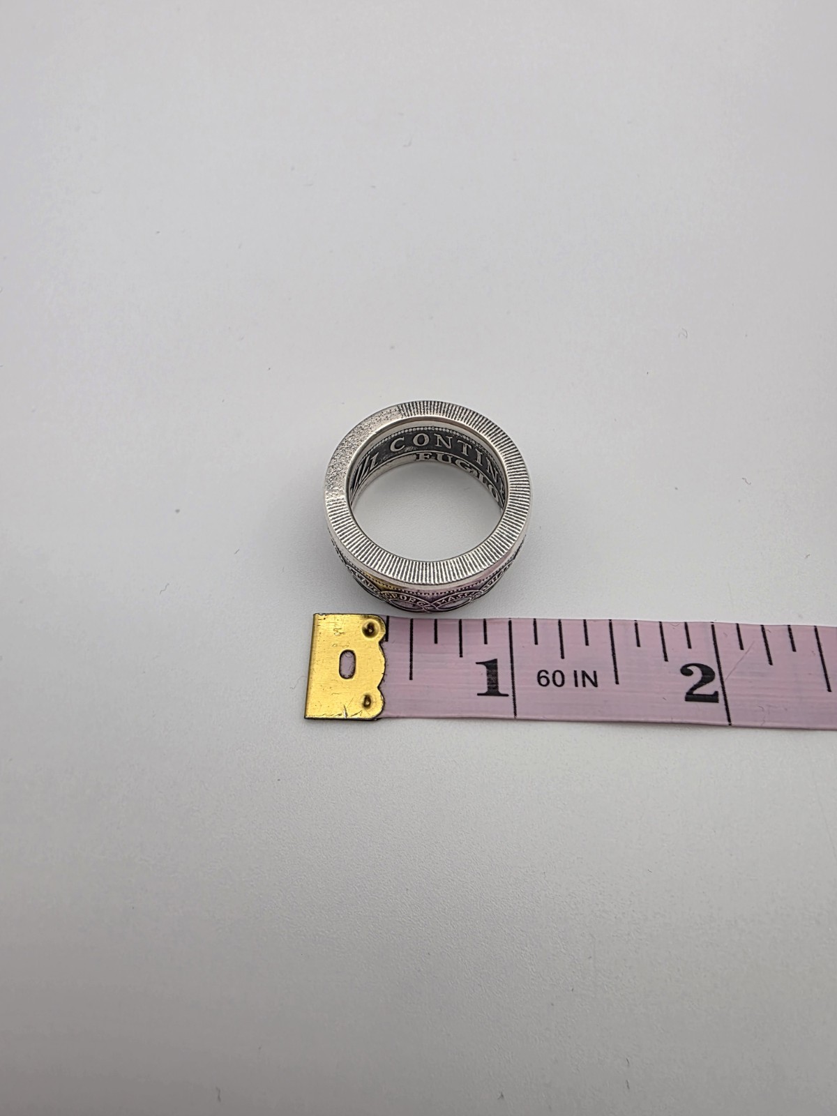Coin Ring Made From A 99.9% Pure Silver Copy of the 1776 Continental Dollar