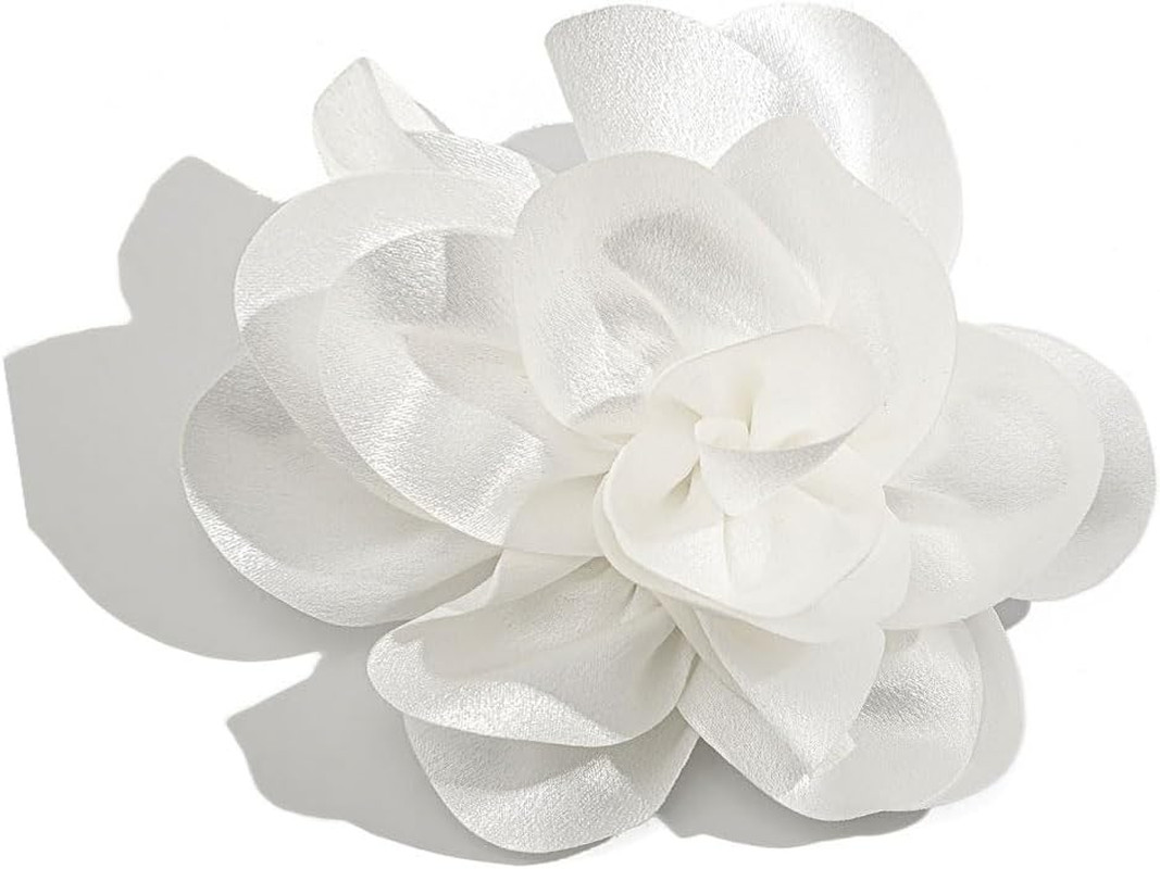 Large Rose Flower Brooches Chiffon Camellia Brooch Lapel Pins Hair Clips Hat Pin