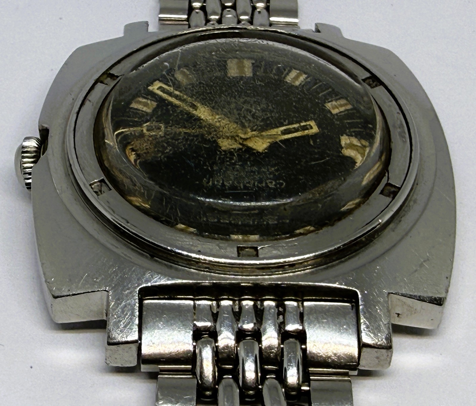 1960s Jenny Caribbean 1000m 706 Vintage Diver MONOBLOC Triple Safe BEZEL MISSING