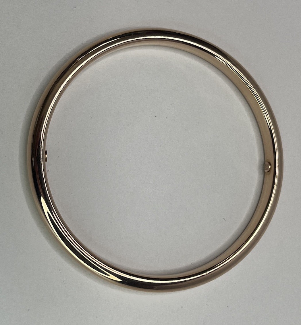 One Milor Italy 14K Rose Gold Over Resin Rounded Shape Oval Bangle Bracelet 8”