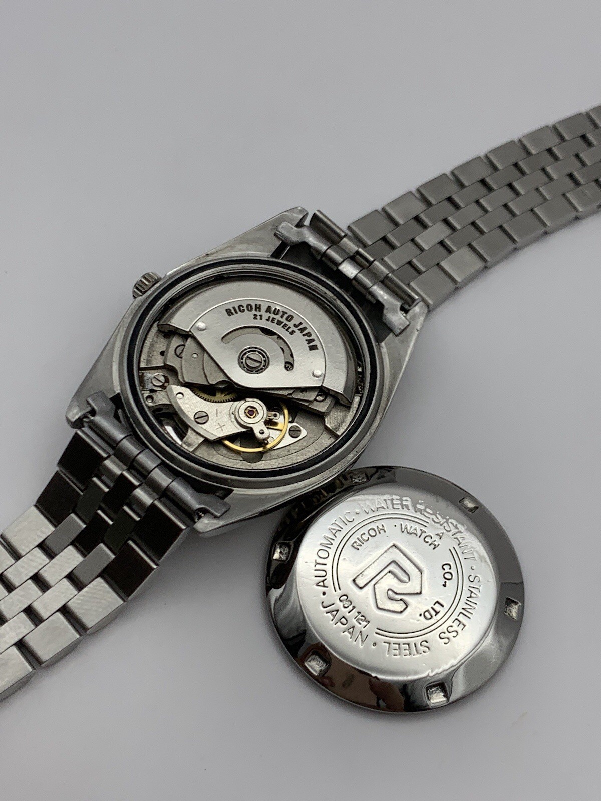 Ricoh President 061121 Automatic 21 Jewels White Dial Men’s Wristwatch Japan.