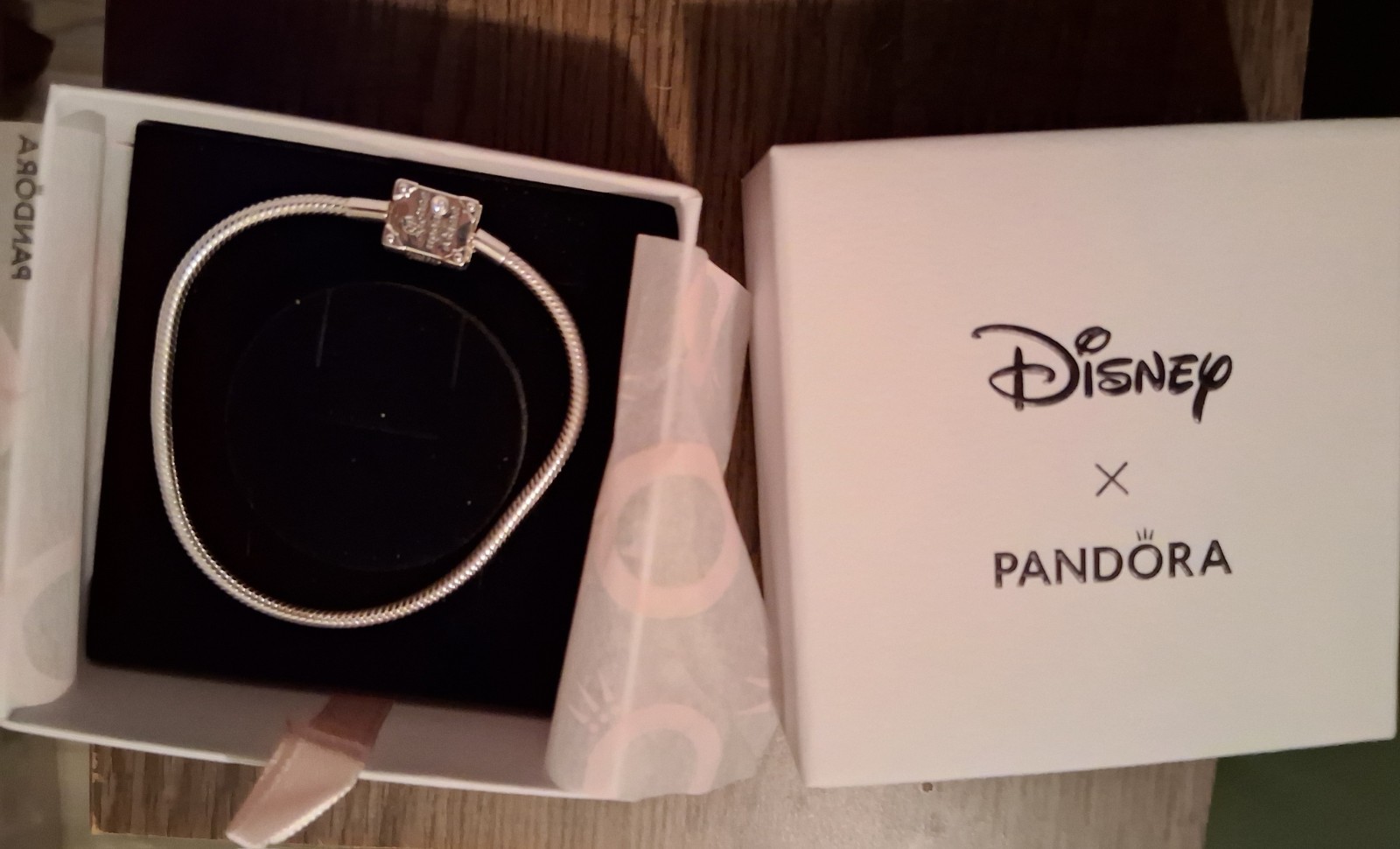 New In BOX PANDORA 925 Gold Charm Storybook Bracelet Disney Princess. Size 6.7