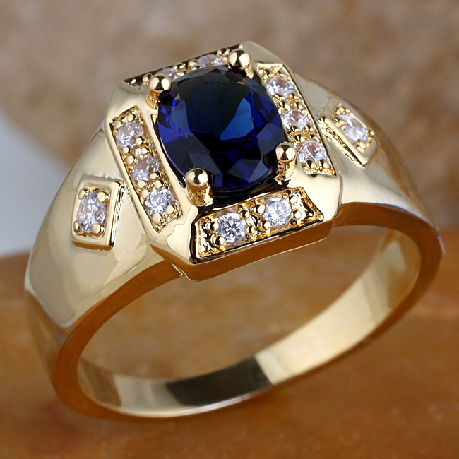 Oval Shape Stone Men Gold Plated Ring Size Selectable Quality Made
