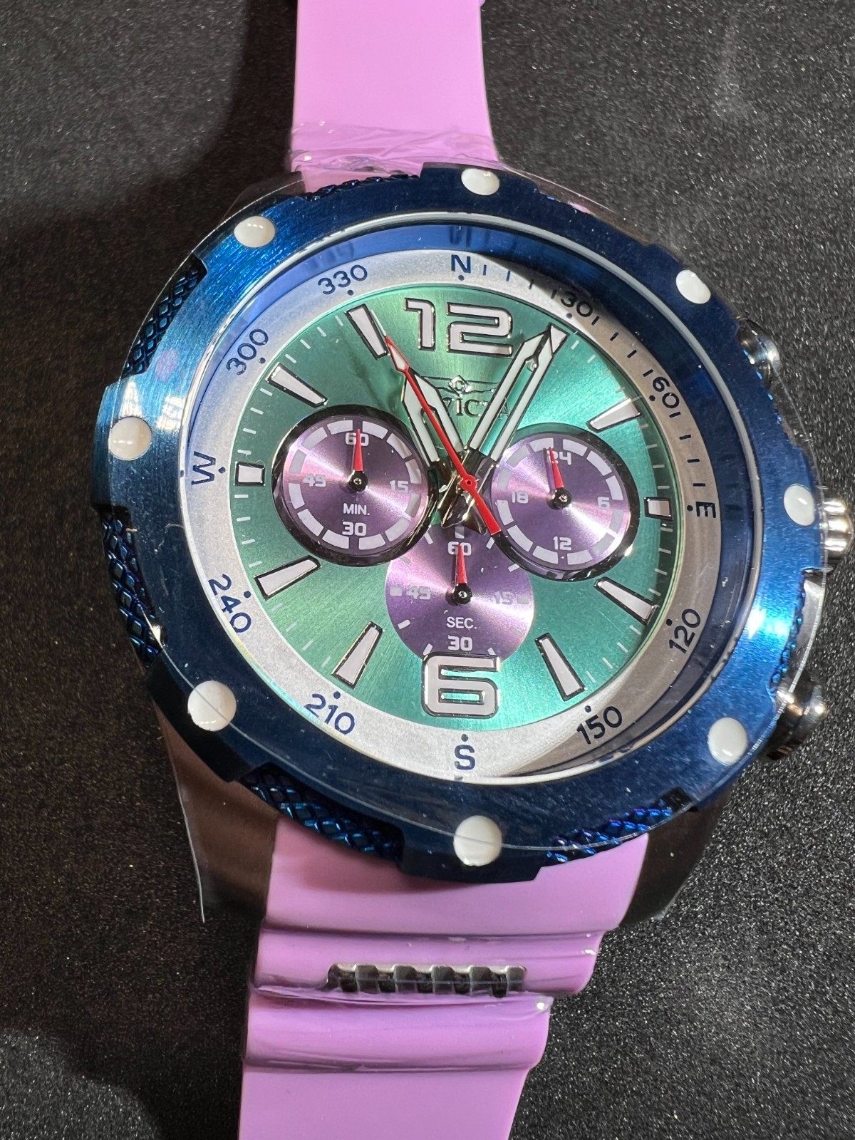Invicta I-Force Axis Men’s Quartz Watch 50mm – Stainless Steel & Purple (43003)