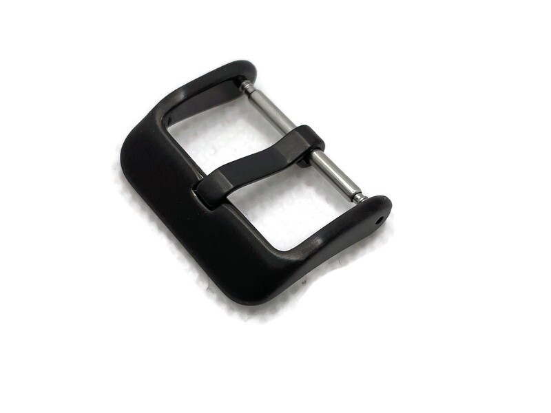 Black Watch Strap Buckle, Stainless Steel, 3mm Wide Tongue, 16mm to 30mm