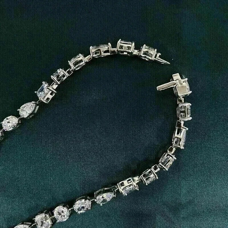 35CT Radiant Lab Created Citrine Women’s Tennis Necklace 14K White Gold Finish