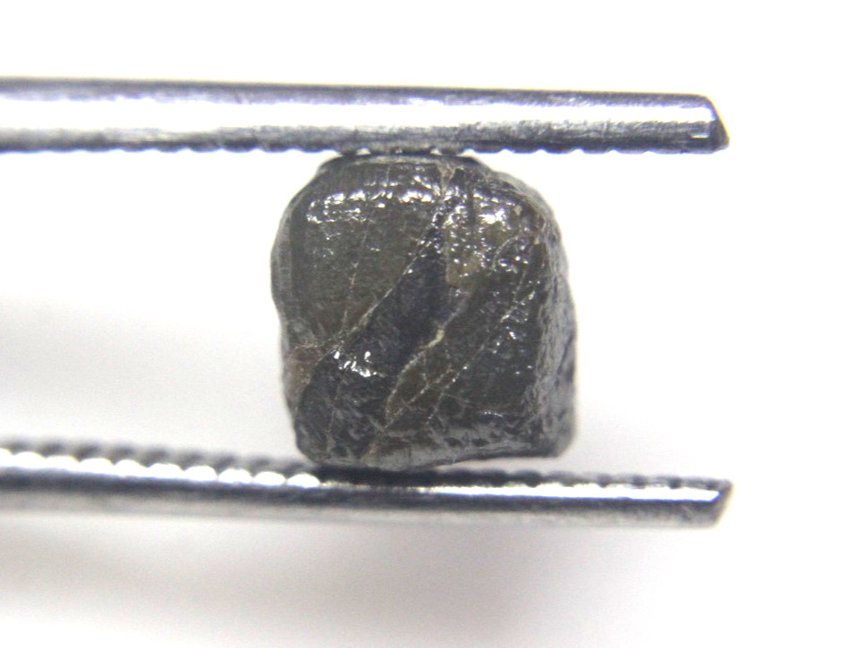 4.06CTS BIG RAW NATURAL GRAY COLOR CUBE ROUGH DIAMOND PIECE 7.16X6.71X6.77 MM