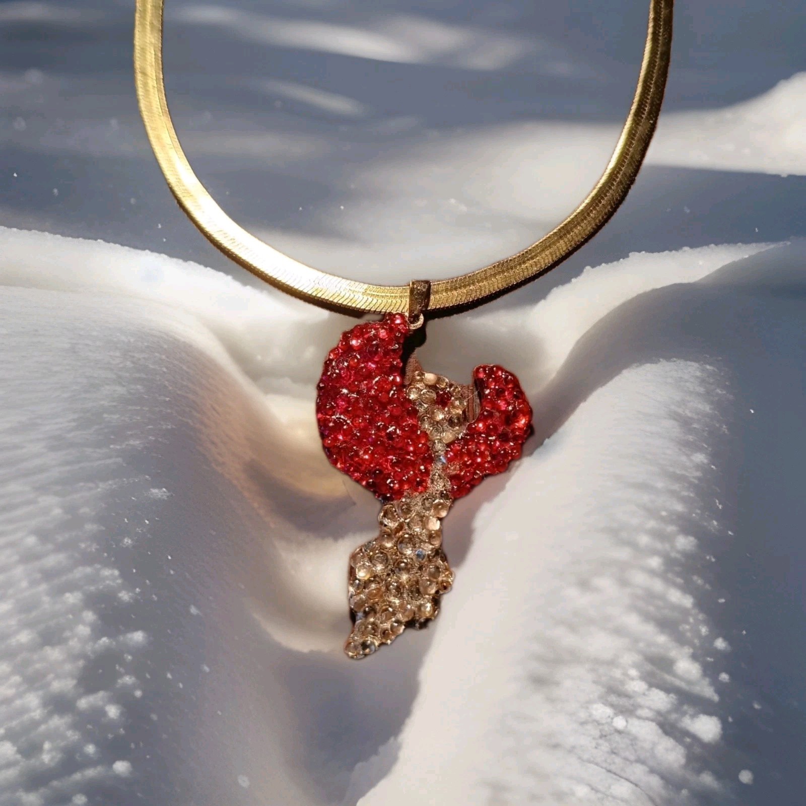 Phoenix Necklace Reversible Pendant Jewelry Crystal Phoenix Gift