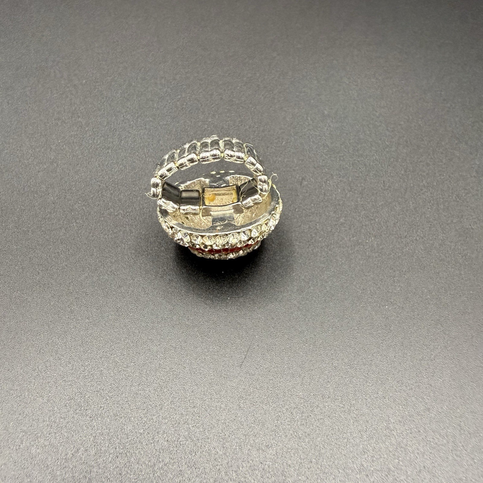 Rhinestone Baseball Ring Stretch To Fit Design *read Description