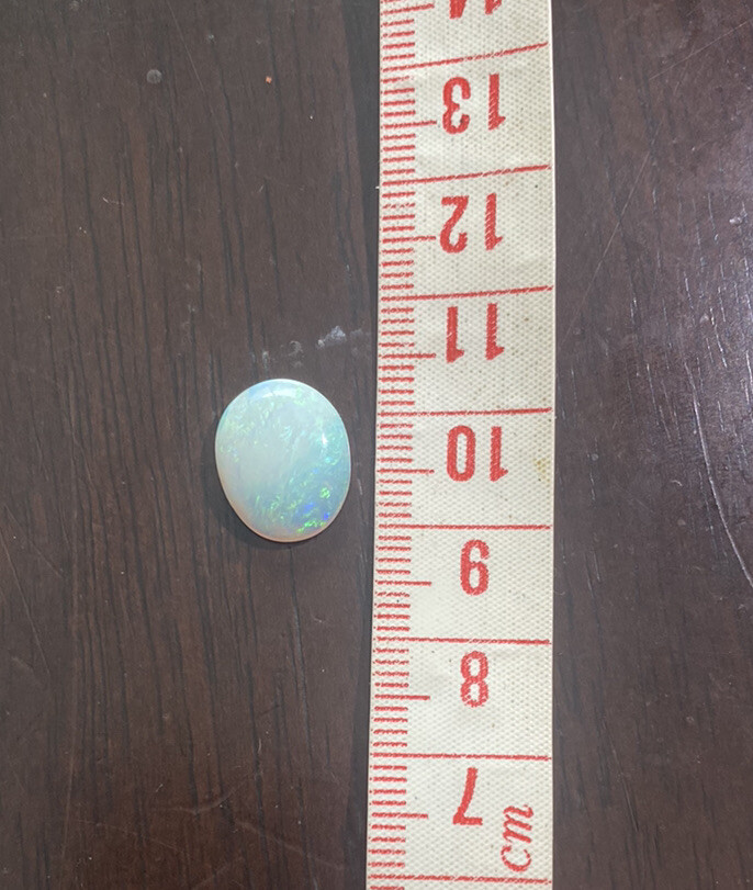 White Opal Approx 3 Carat Blue Green Aqua 14mm Stone Cooper P Lightning Ridge