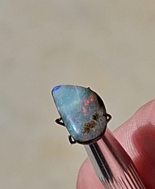 3.7ct Queensland Boulder Opal Natural Opal Gem, multicolour crystal faced.