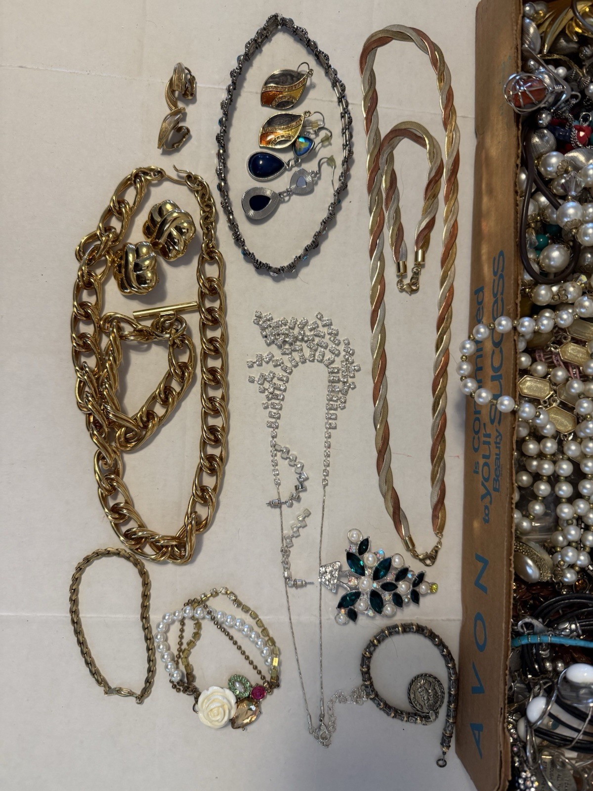 HUGE 16LB Vintage & Modern Costume Jewelry Wearable Craft Parts 925 Gold Filled