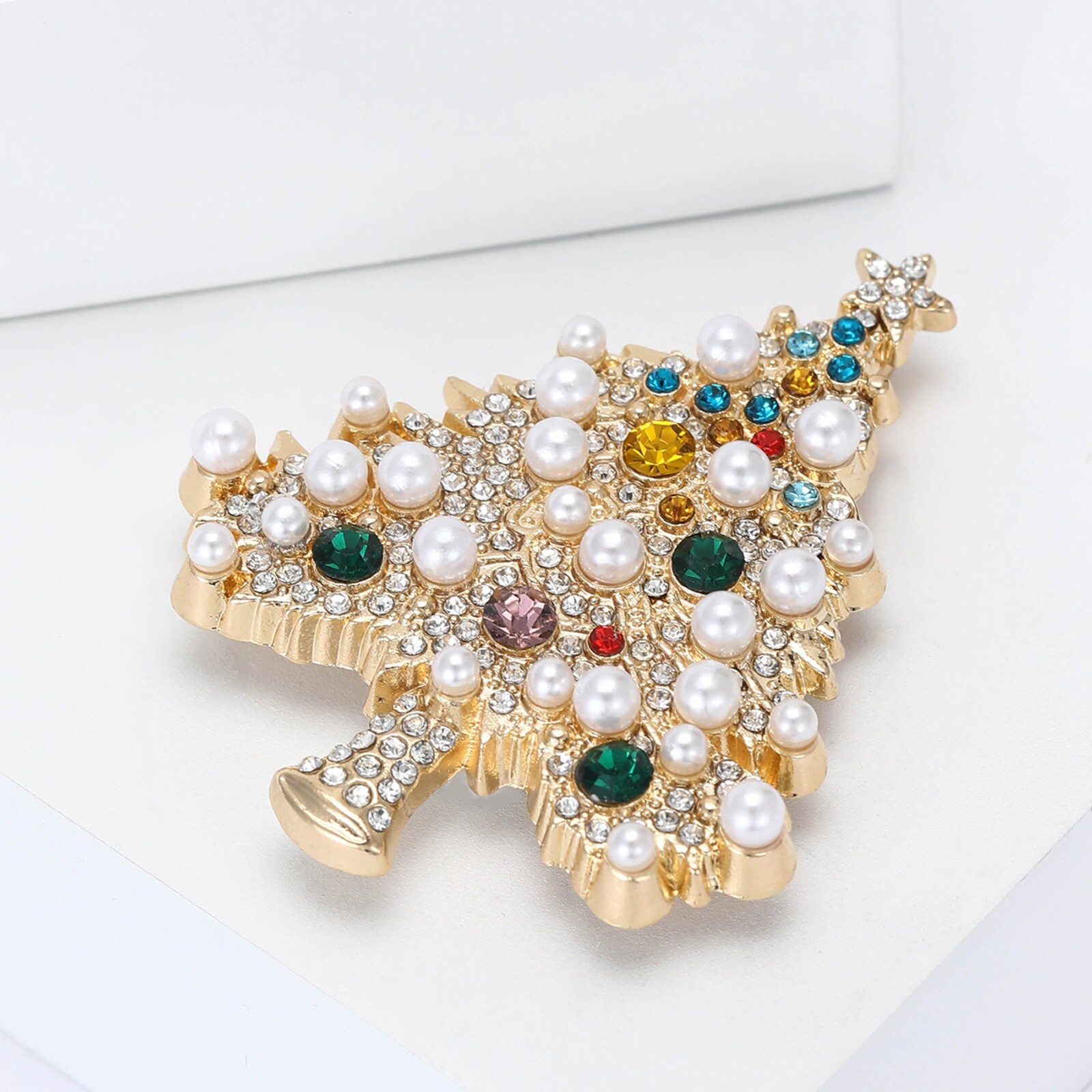 Vintage Crystal Baroque Christmas Tree Brooch Pin Jewelry Gift Accessories New