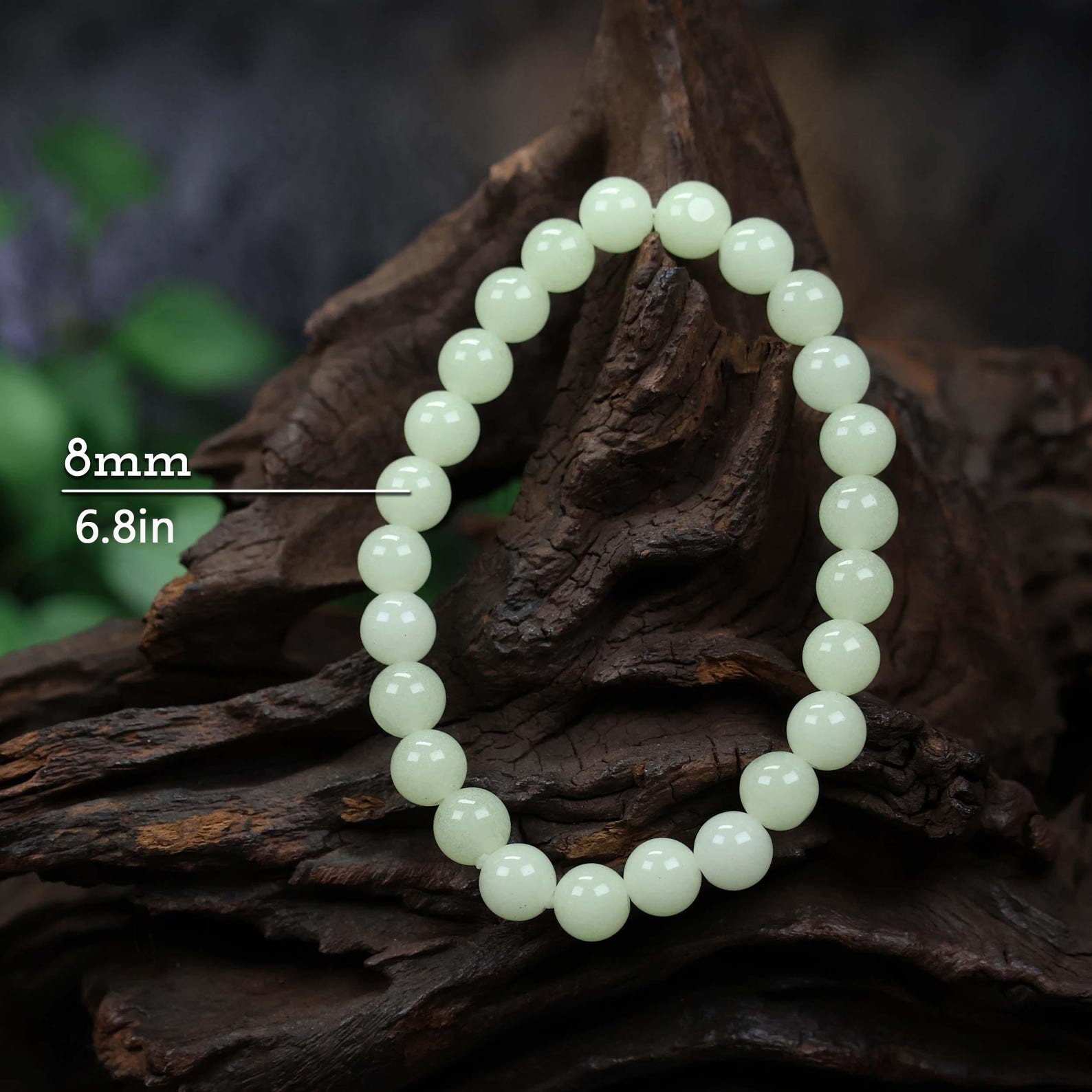 Glow In The Dark Fluorite Beaded Bracelet Women Bracelet Stackable Bracelet