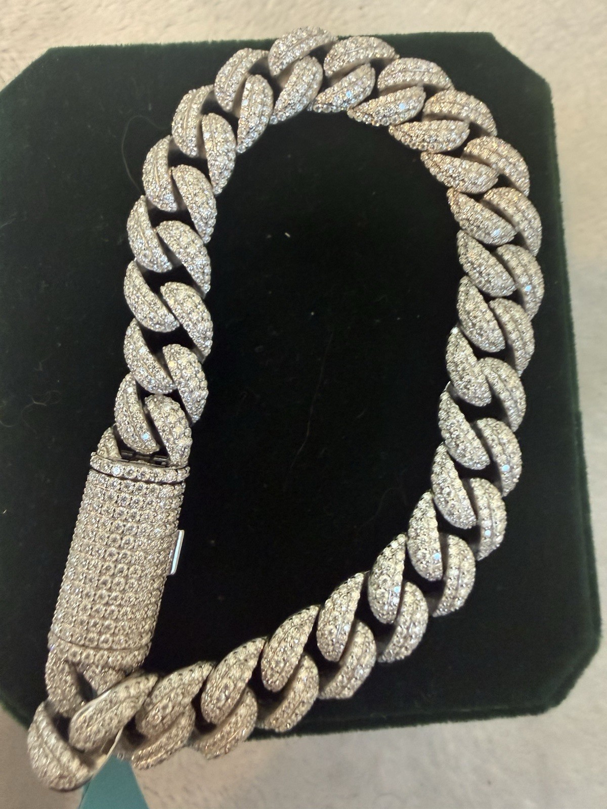 Sterling Silver Moissanite Miami Cuban Bracelet 8” Inch 9.5mm New