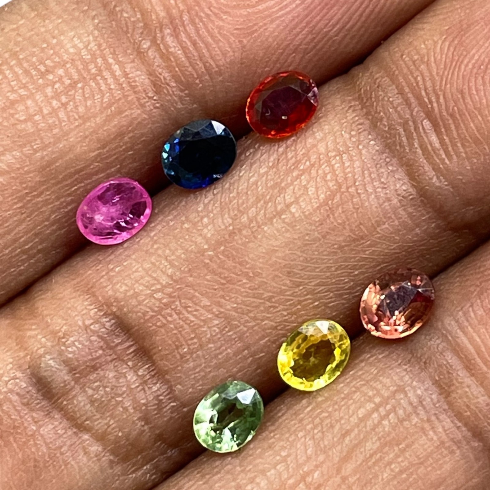 6 Pcs Natural Multi Sapphire 5x4mm Oval Cut Dazzling Loose Gemstone Lot 2.60 Cts