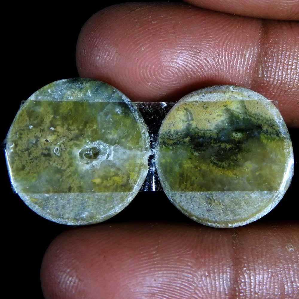34.15Cts100%Natural Top Bumble Bee Jasper Round Pair Cabochon Loose Gemstone