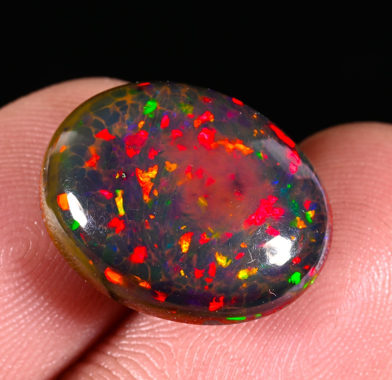7.00 Ct Natural Ethiopian Opal Welo Fire Opal Cabochon Loose Gemstone 17x14x7 mm