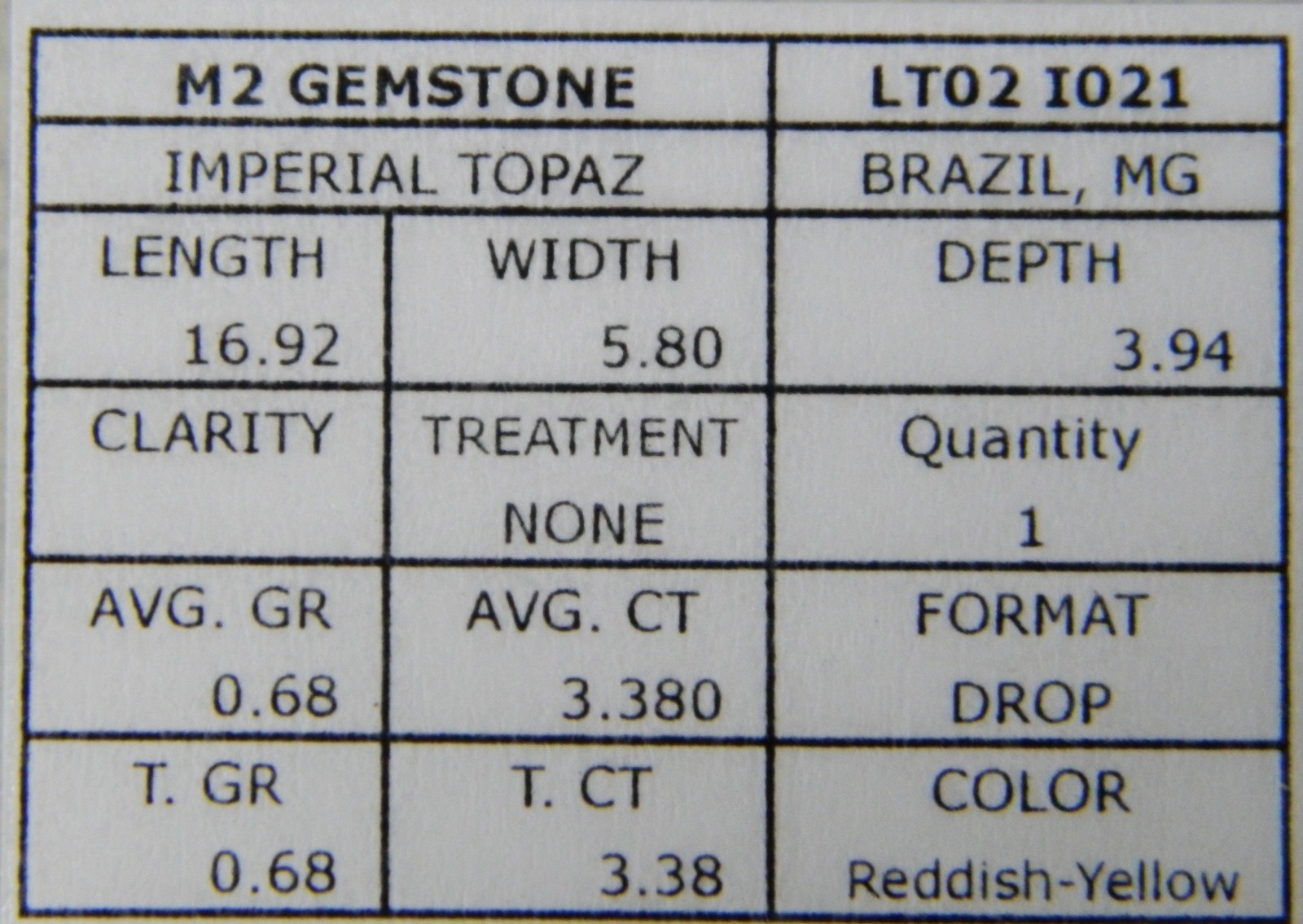 Imperial Topaz 3.38 Ct Clarity IF Pear Cut Natural Golden Brazil I021