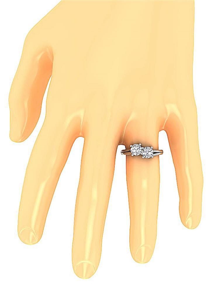 VS1 F 1.50-3.00Ct Lab Grown Diamond 14K Gold Forever Us Two Stone Solitaire Ring