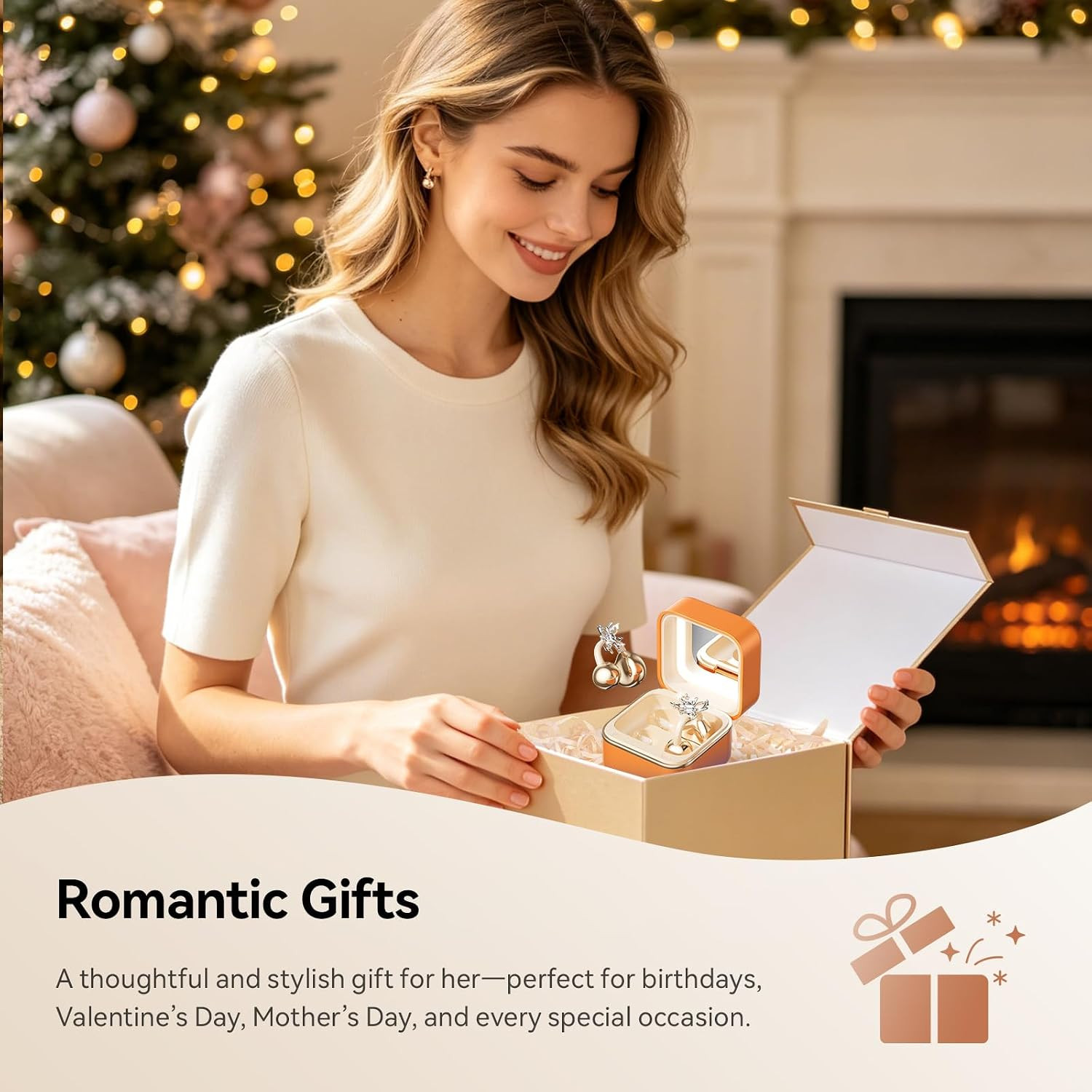 Wireless Bluetooth Earbuds with Detachable Butterfly Earrings & LED Case