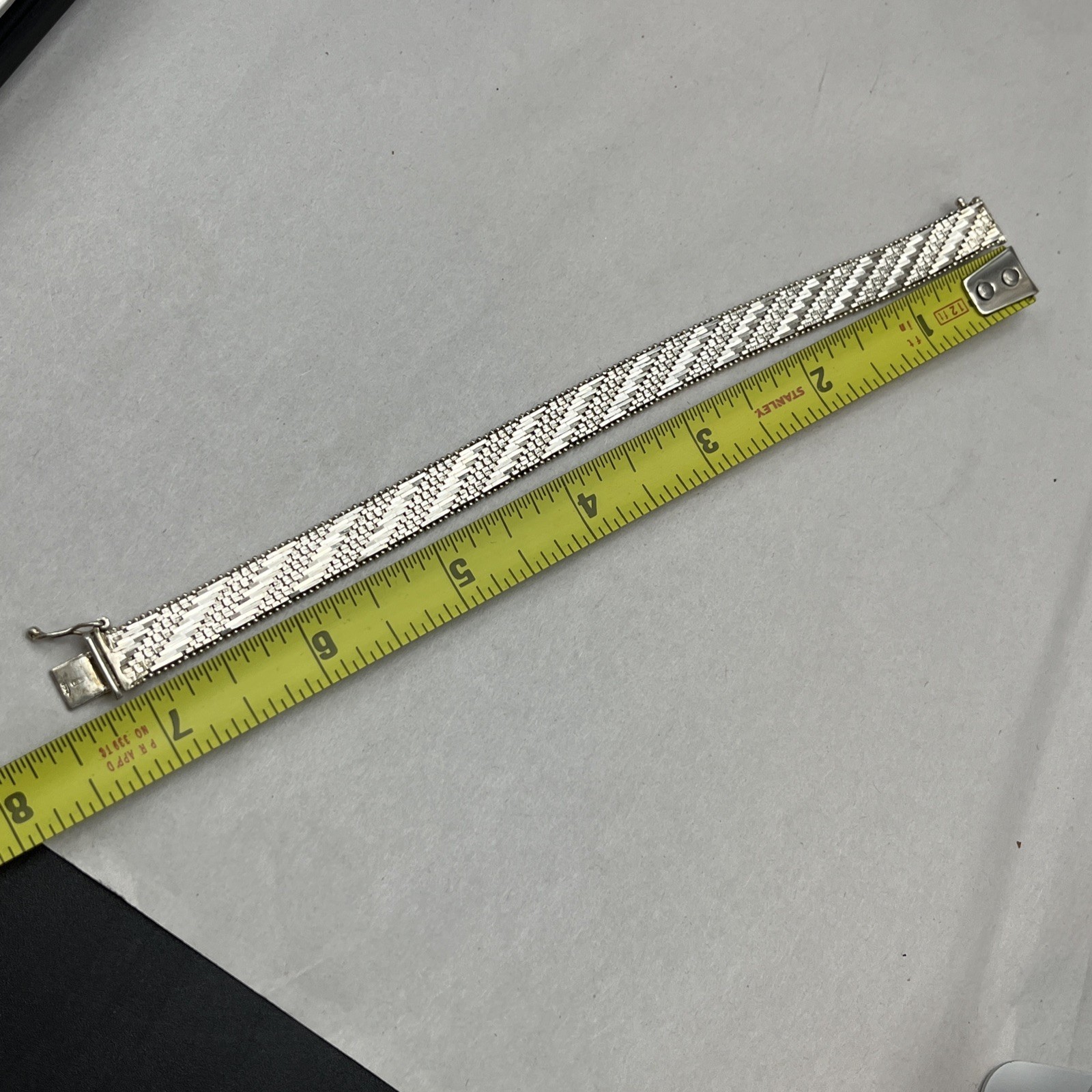 Vintage Riccio Sterling Silver Bracelet 7.5″ Long 24.9g 9.7mm Wide